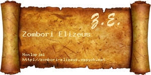 Zombori Elizeus névjegykártya